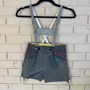 Vintage Leather Kids Lederhosen German Suede Bavarian Oktoberfest Child Boys 116